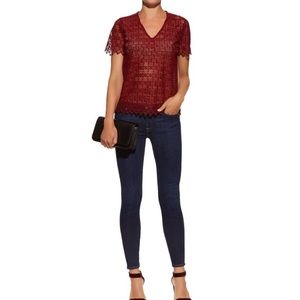 Sandro Red Lace Top